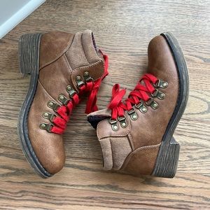 Sugar Roma Leather Women's Boots with Corduroy Upper (Size: 8)